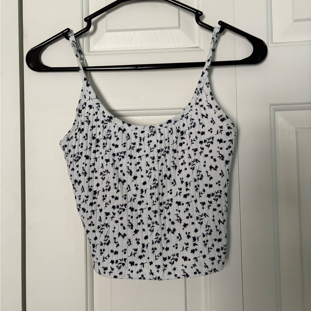 Old Navy Black and White Floral Camisole